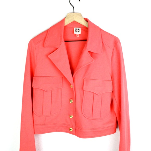 Anne Klein Jackets & Blazers - ANNE KLEIN Pink Blazer Jacket Spandex Material